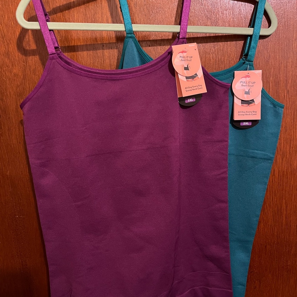 PAIR: Body hugging camisoles/tanks